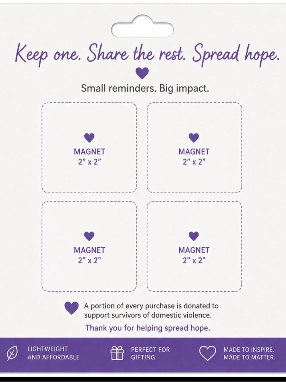 HOPE MAGNETS Set of 4 Inspirational Share a Magnet Spread Hope - Picture 2 of 4